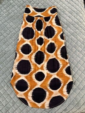 Anthropologie- Maeve - Maxi Skirt in Black, Marigold and Cream Polka Dot Print